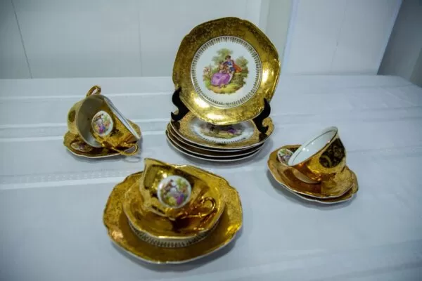 Jogo de xícaras para chá, porcelana Mauá década 1950