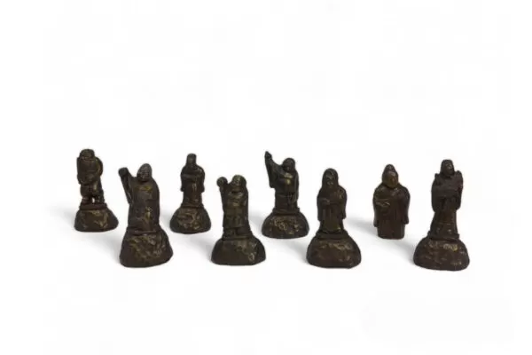 Antiga Coleção de 8 Sábios Chineses altura 7cm