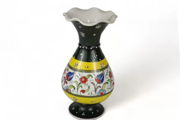 Lindo Vaso Had Made em Cerâmica Policromado