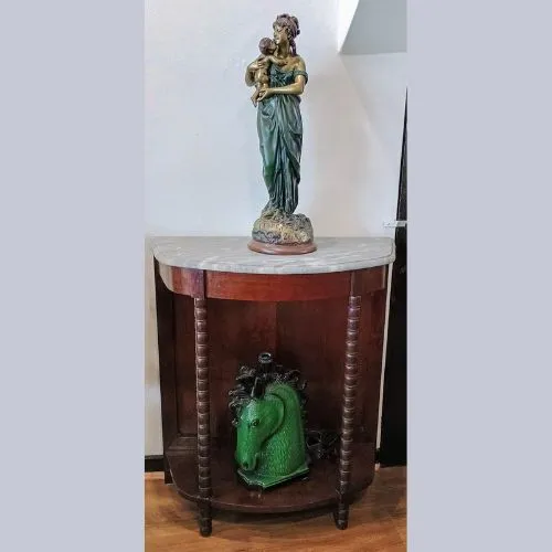 Mesa de Console Meia Lua em madeira nobre